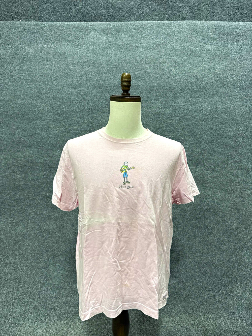 Life is Good Women’s XL Pink Guitar Graphic T Shirt Crusher Tee Short Sleeve